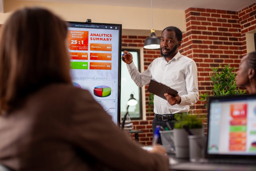 businessman doing project presentation